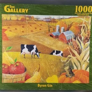 The Gallery Midwest Fall Byron Gin Jigsaw Puzzle 1000 Piece Cows Farm Autumn
